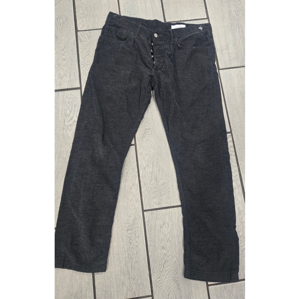 Gustin California Slim Corduroy Pants Charcoal Grey Button Fly Mens 36x27